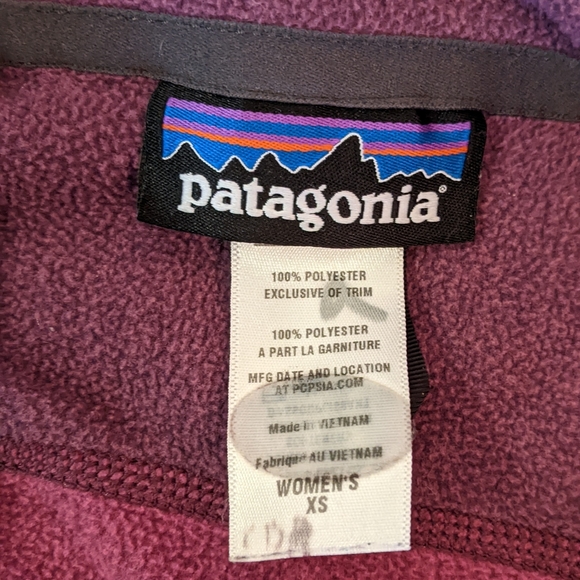 Patagonia Fleece Jacket Purple USA Two Tone Full Zip - Picture 2 of 4